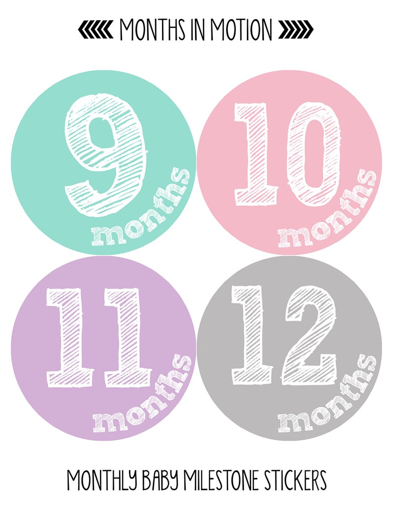 Months in Motion Baby Monthly Stickers - Baby Milestone Stickers - Newborn Girl Stickers - Month Stickers for Baby Girl - Baby Girl Stickers - Newborn Monthly Milestone Stickers - Belly Stickers - Image 4